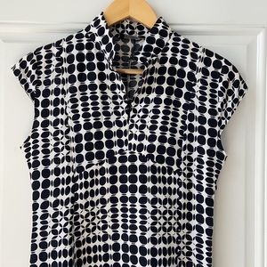 Black and white midi dot dress